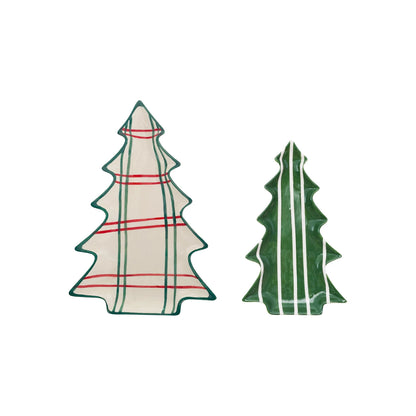 Christmas Market Ceramic Tree Shaped Plates