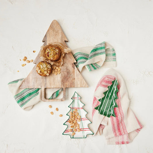 Christmas Market Ceramic Tree Shaped Plates