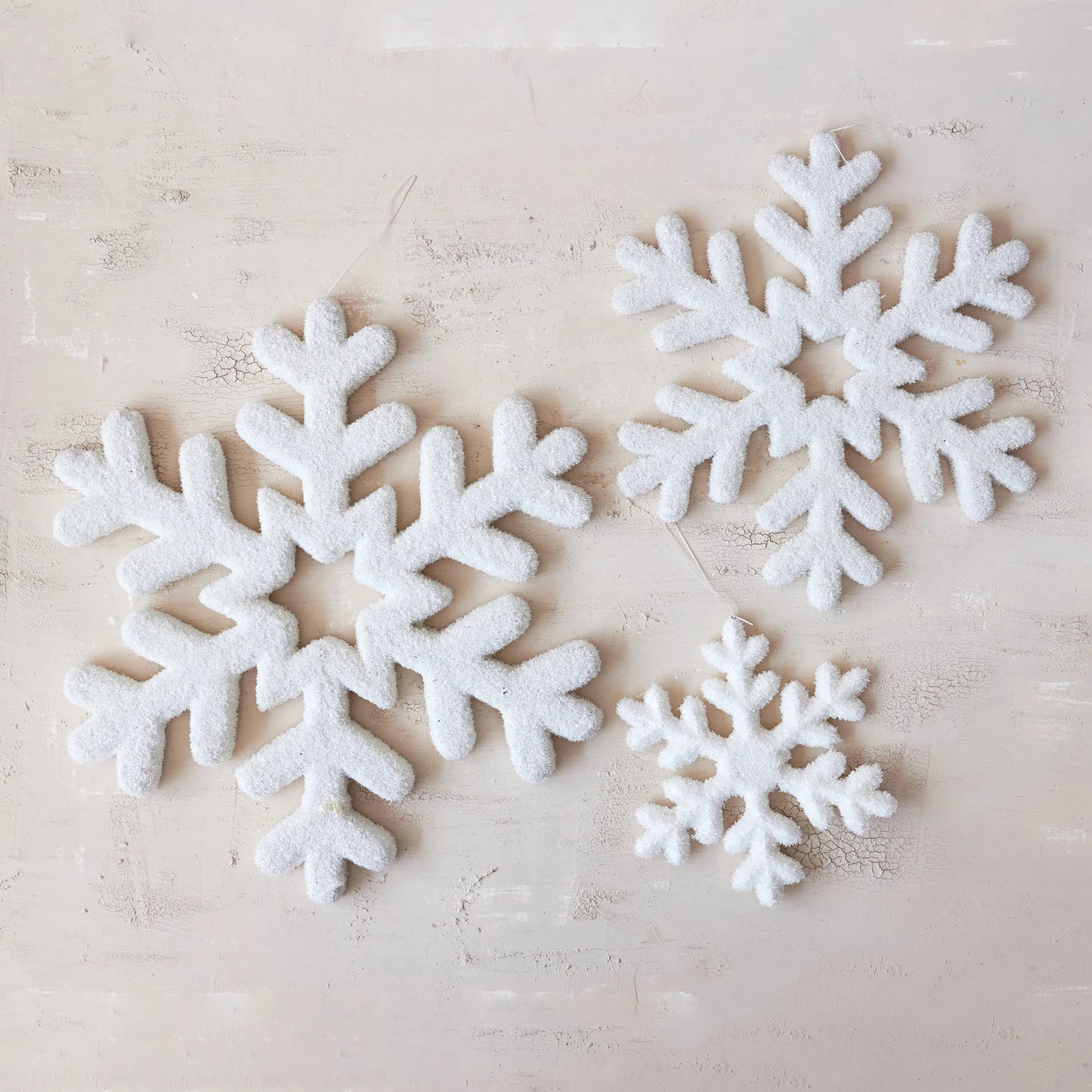 Flocked Snowflake Ornament