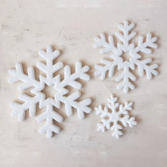 Flocked Snowflake Ornament