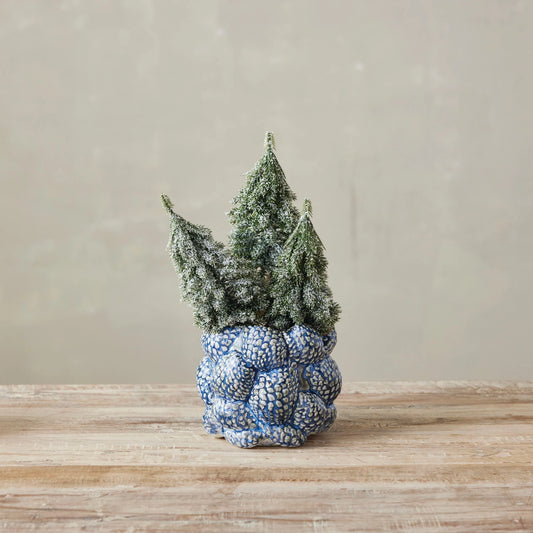 Blue Pinecone Planter