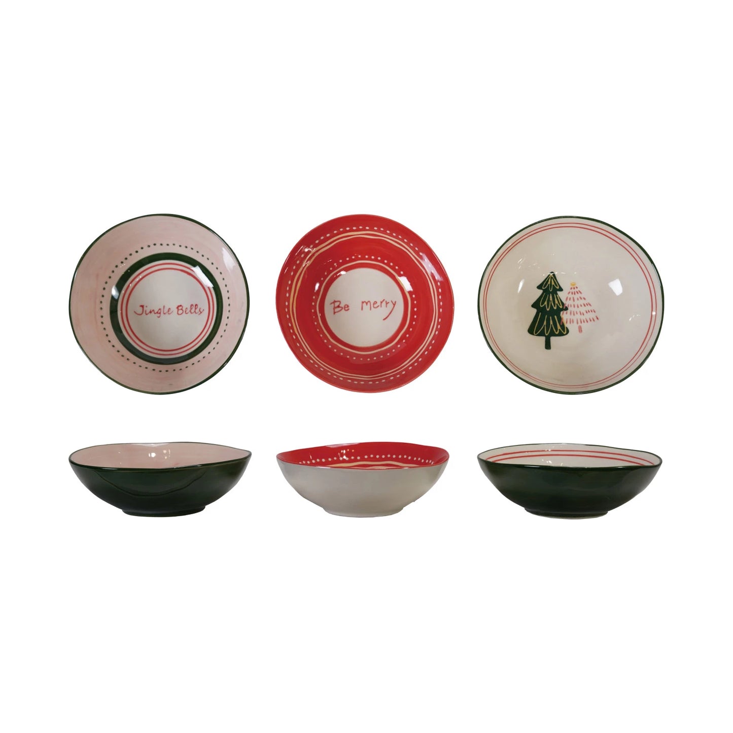 Hand-Painted Stoneware Bowl with Holiday Saying