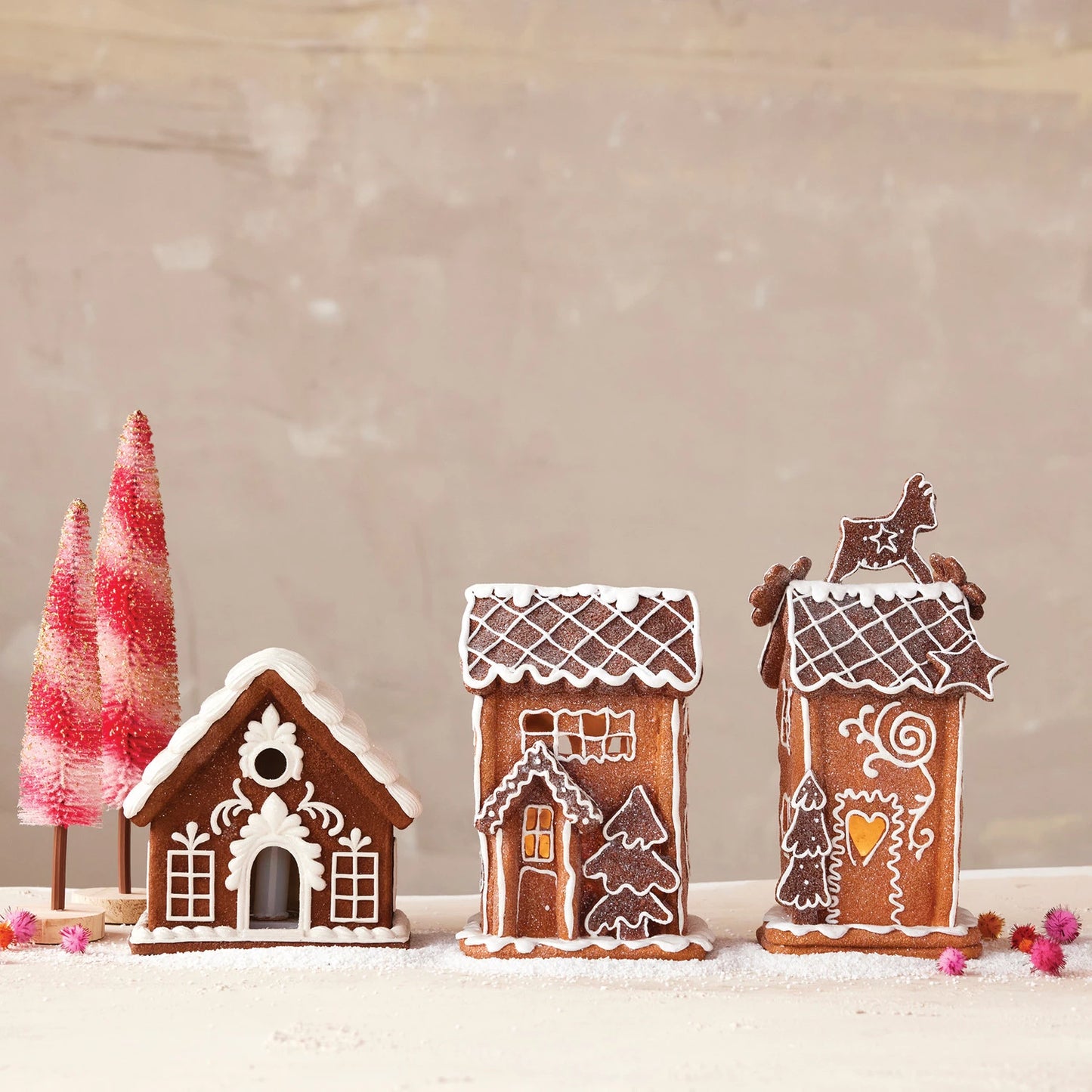 Resin Gingerbread Candy House with LED Light
