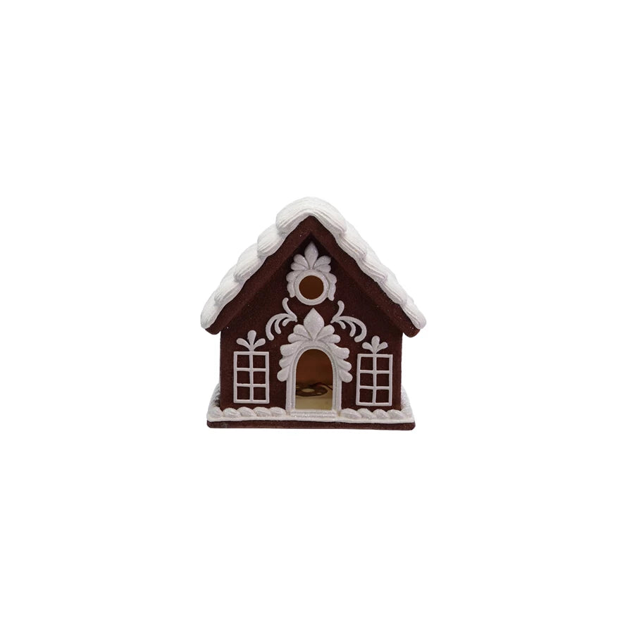 Resin Gingerbread Candy House with LED Light