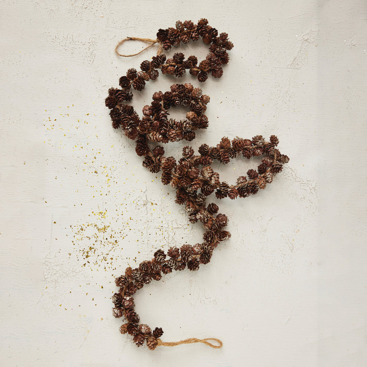 Pinecone Garland with Glitter
