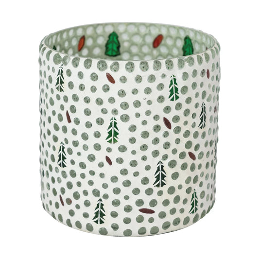 Glass Mosaic Tealight Holder with Trees