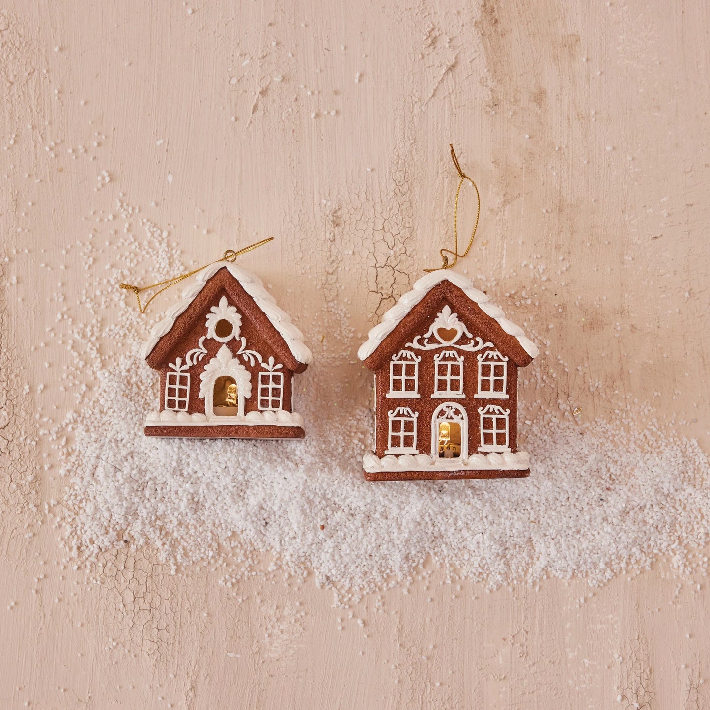 Gingerbread House Ornament with LED