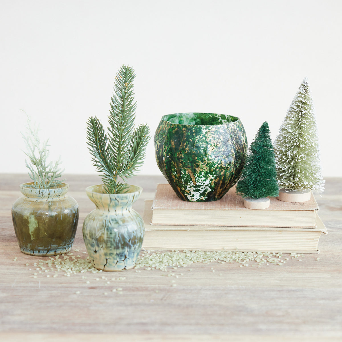 Marbled Frosted Glass Bud Vase