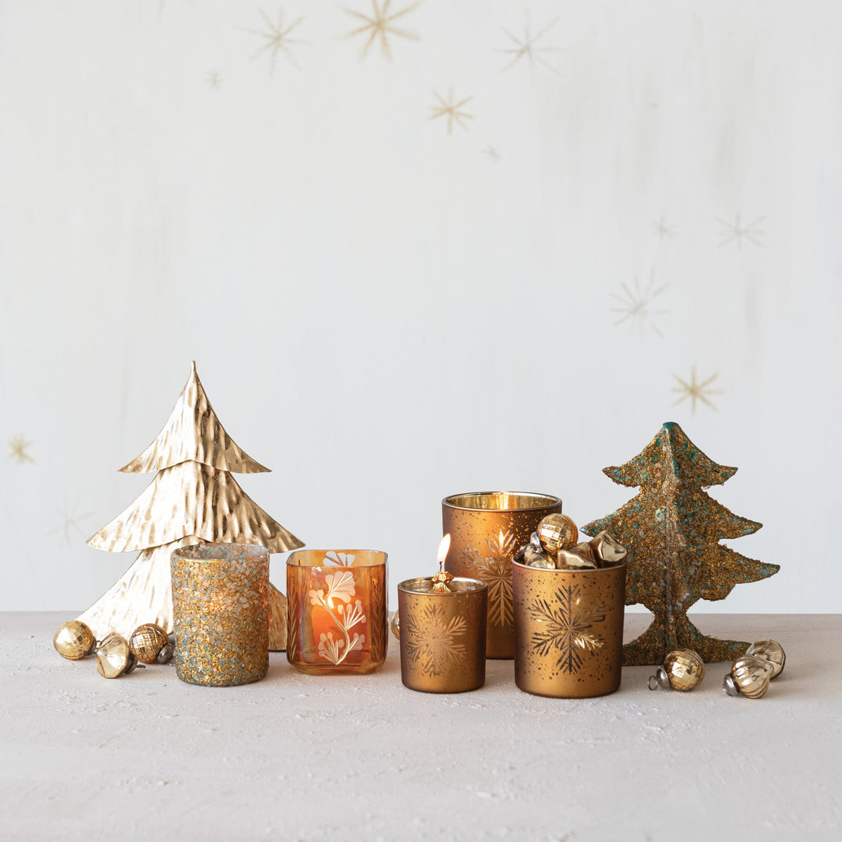 Etched Glass Tealight/Votive Holder