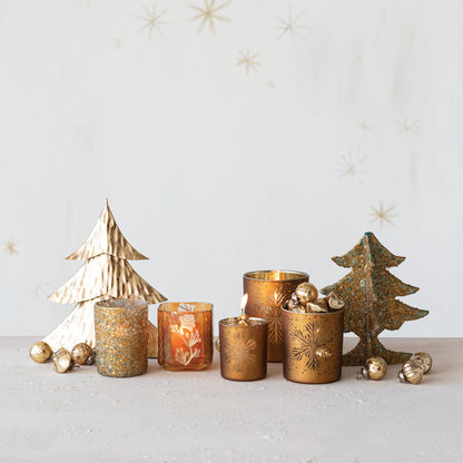 Etched Glass Tealight/Votive Holder