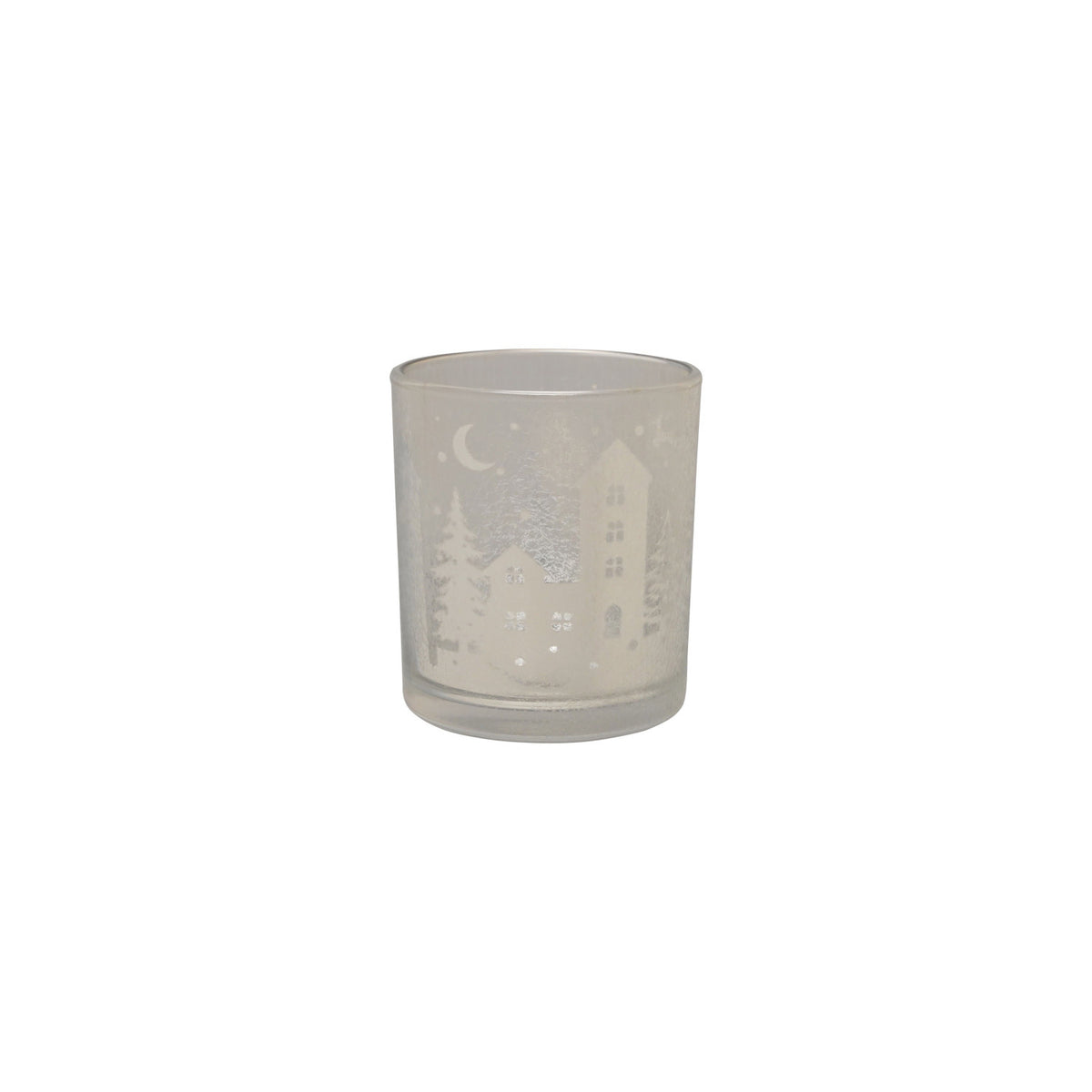 Shimmering Home Silver Mercury Glass Tealight Holder
