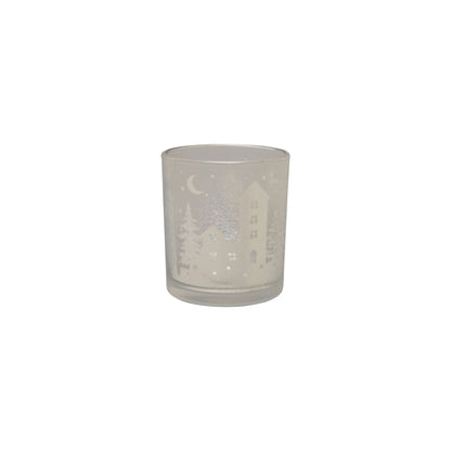 Shimmering Home Silver Mercury Glass Tealight Holder
