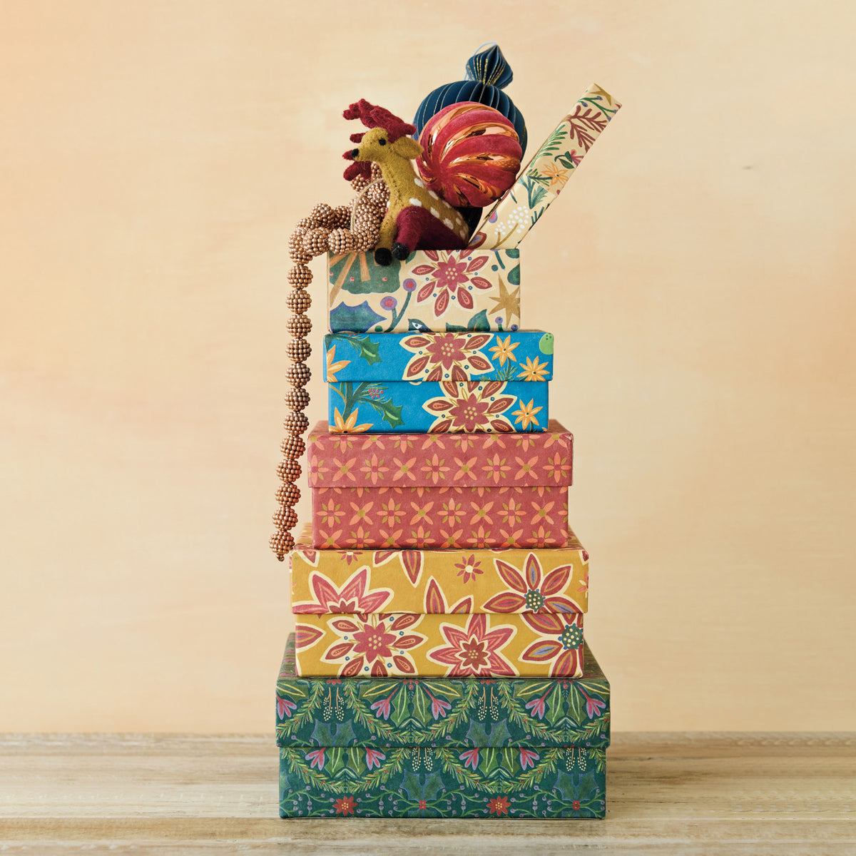 Handmade Printed Recycled Paper Gift Boxes
