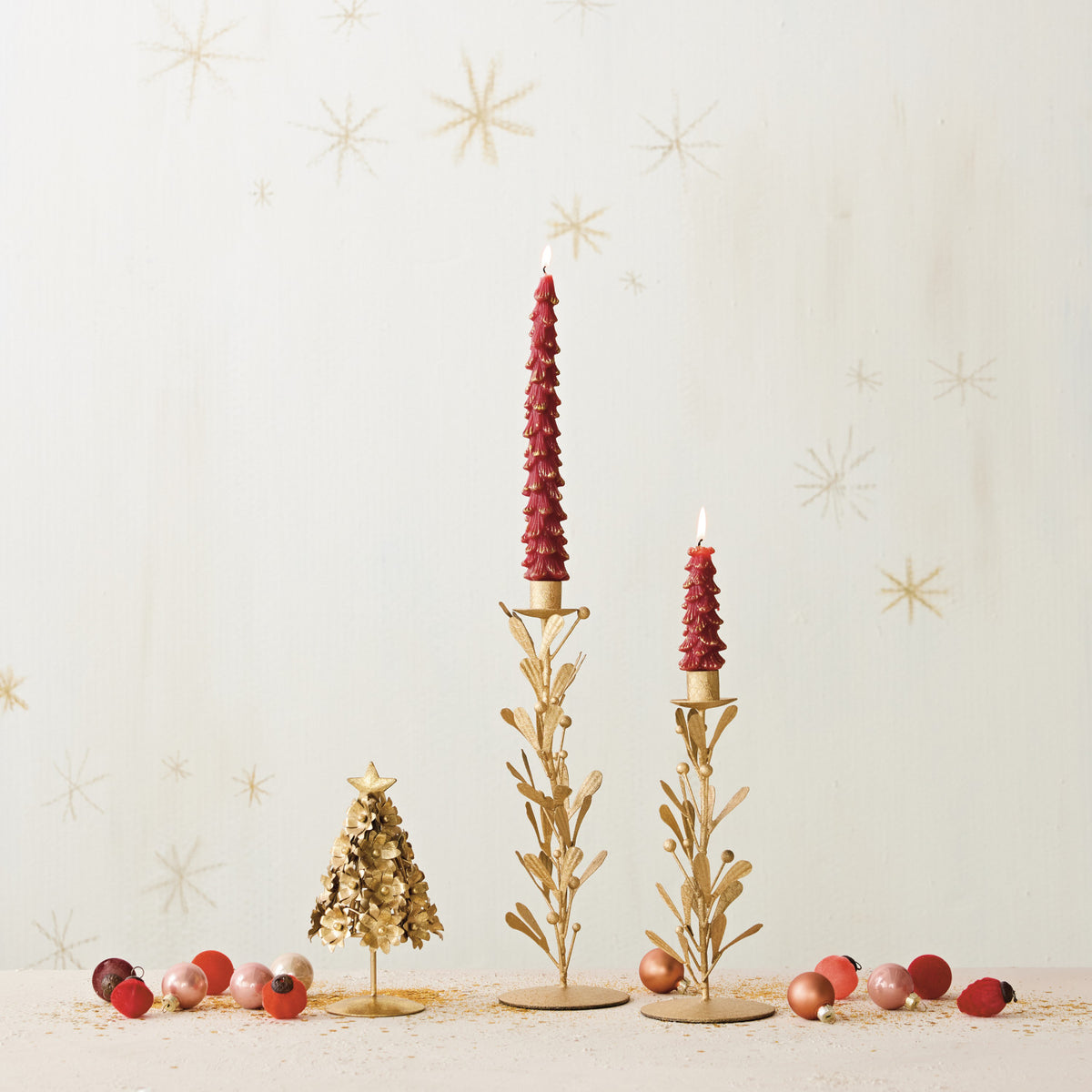 Gold Leaves & Berries Taper Holder