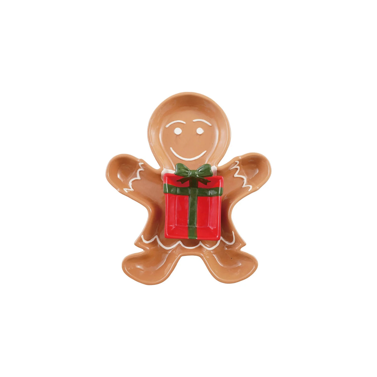 Gingerbread Shaped Plate with Nesting Gift Shaped Dish Set