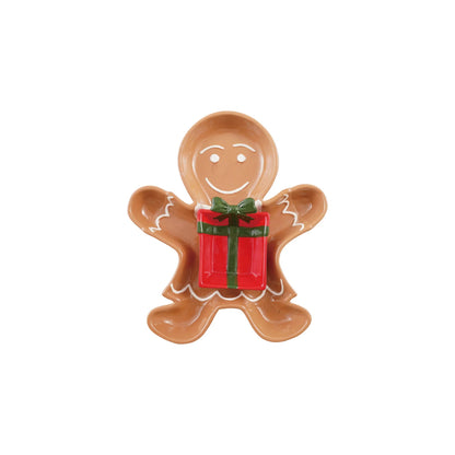 Gingerbread Shaped Plate with Nesting Gift Shaped Dish Set