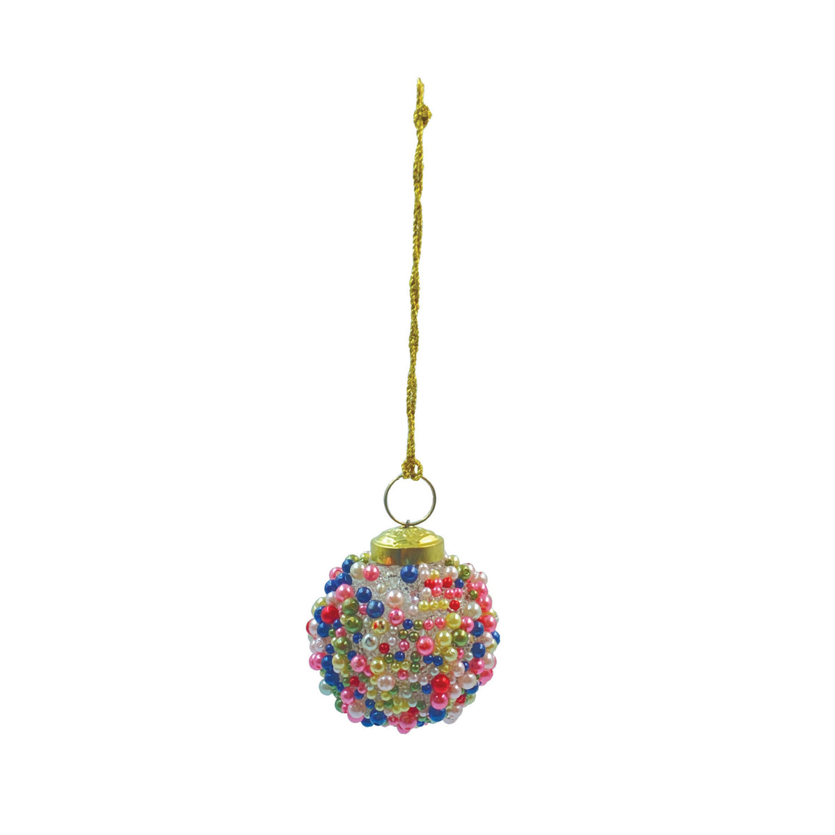 Kaleidoscopic Beaded Ball Ornament