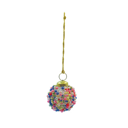 Kaleidoscopic Beaded Ball Ornament