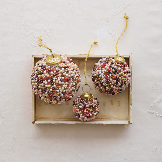 Kaleidoscopic Beaded Ball Ornament