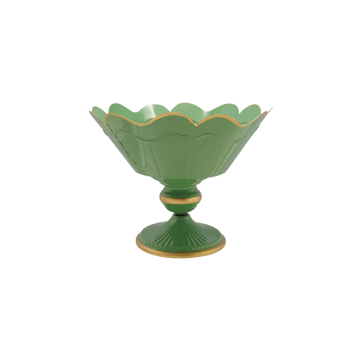 Metal Scalloped Footed Container