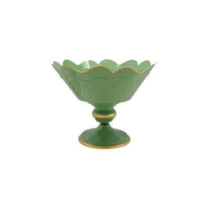 Metal Scalloped Footed Container