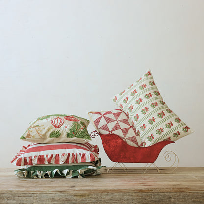 Ruffle Striped Pillow