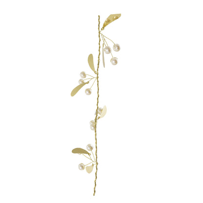Metal Mistletoe Garland w/ Faux Pearls