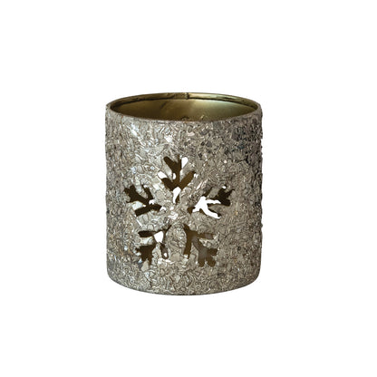 Glittering Silver Snowflake Votive