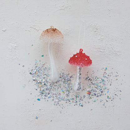 Glass Mushroom Ornament