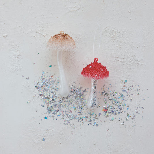 Glass Mushroom Ornament