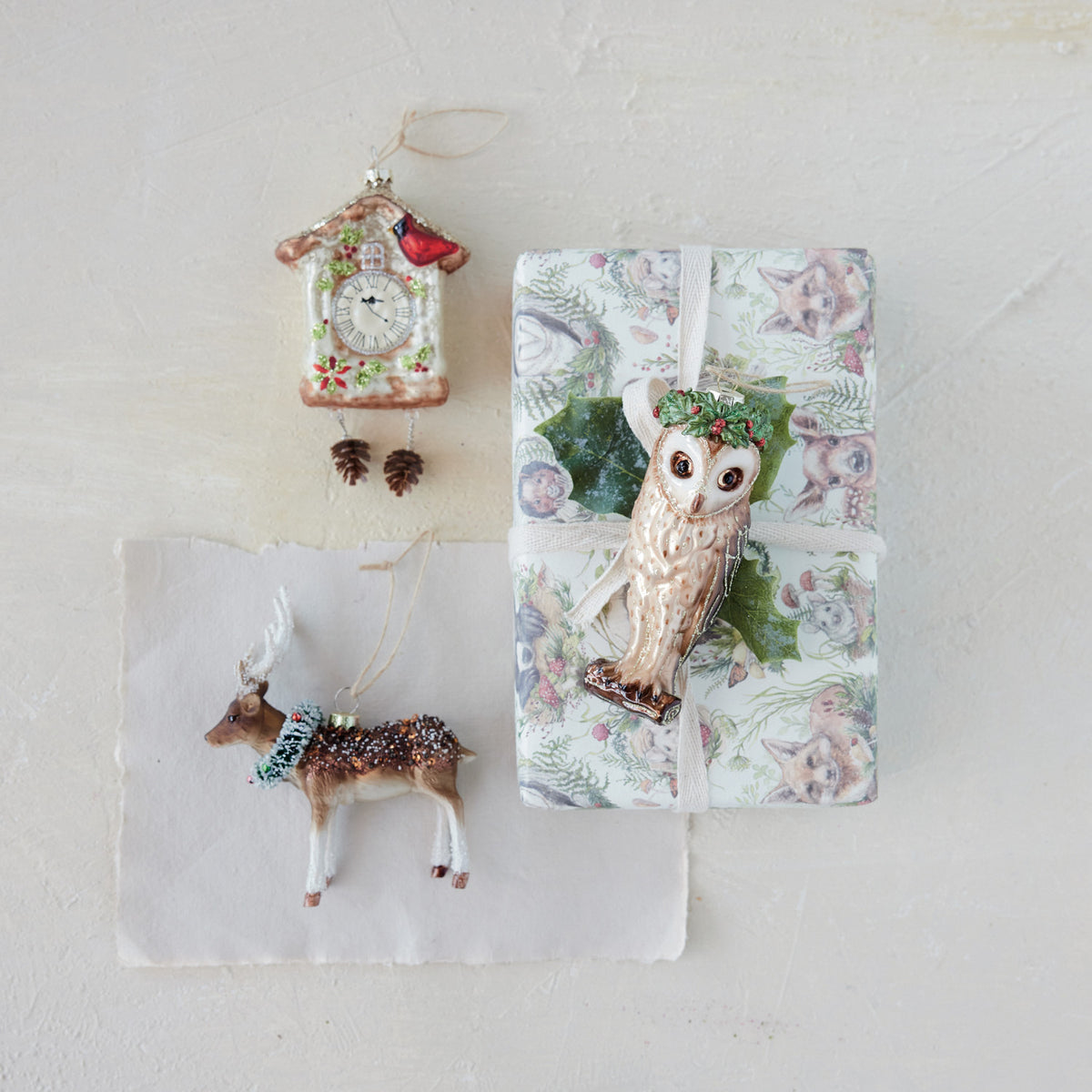 Hand-Painted Glass Deer Ornament