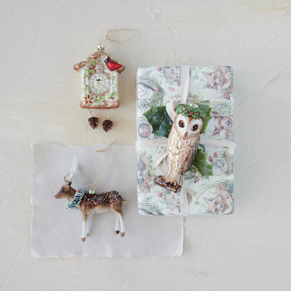 Hand-Painted Glass Deer Ornament