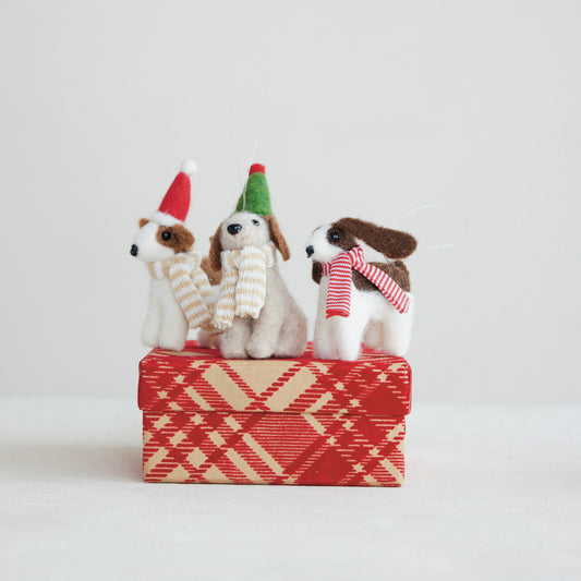 Cozy Wool Felt Dog Ornament