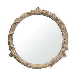 Round Decorative Resin Tray With Mirror