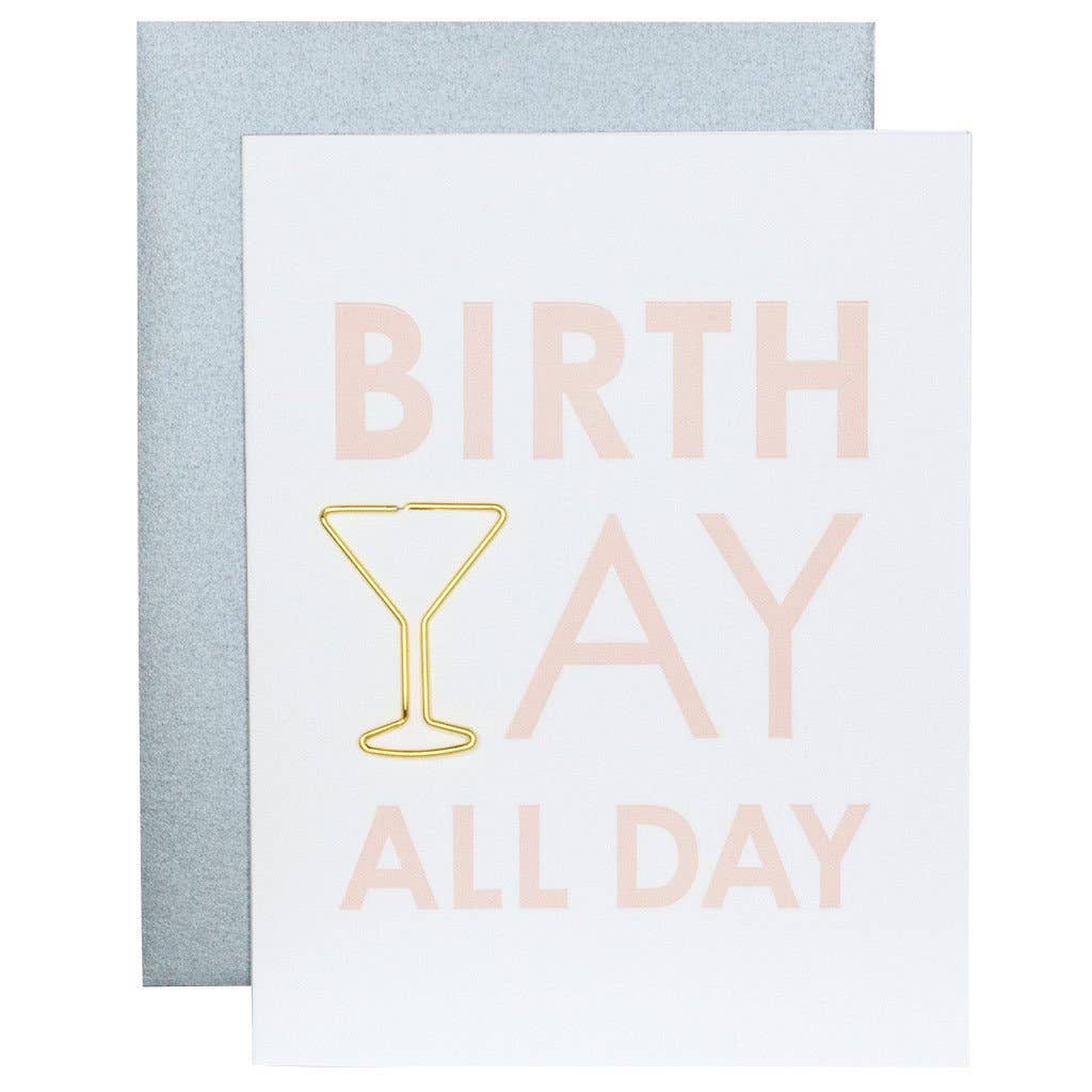 Birth Yay All Day Paperclip Letterpress Card