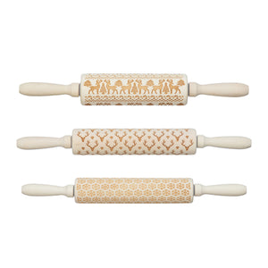 Carved Pattern Wood Rolling Pins