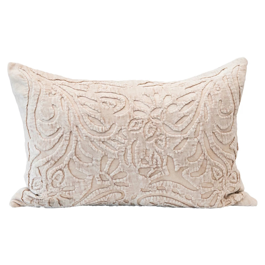 Creamy Velvet Lumbar Pillow