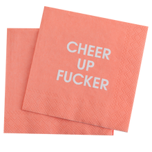 Load image into Gallery viewer, Cheer Up Fucker - Pink Cocktail Napkins
