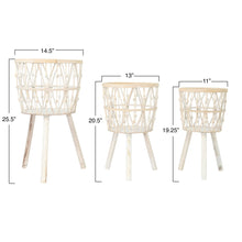 Load image into Gallery viewer, White Woven Bamboo Basket Stands
