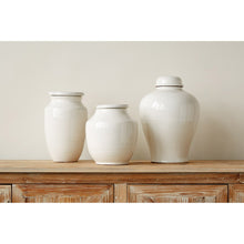 Load image into Gallery viewer, 3 styles of covered white catchpots
