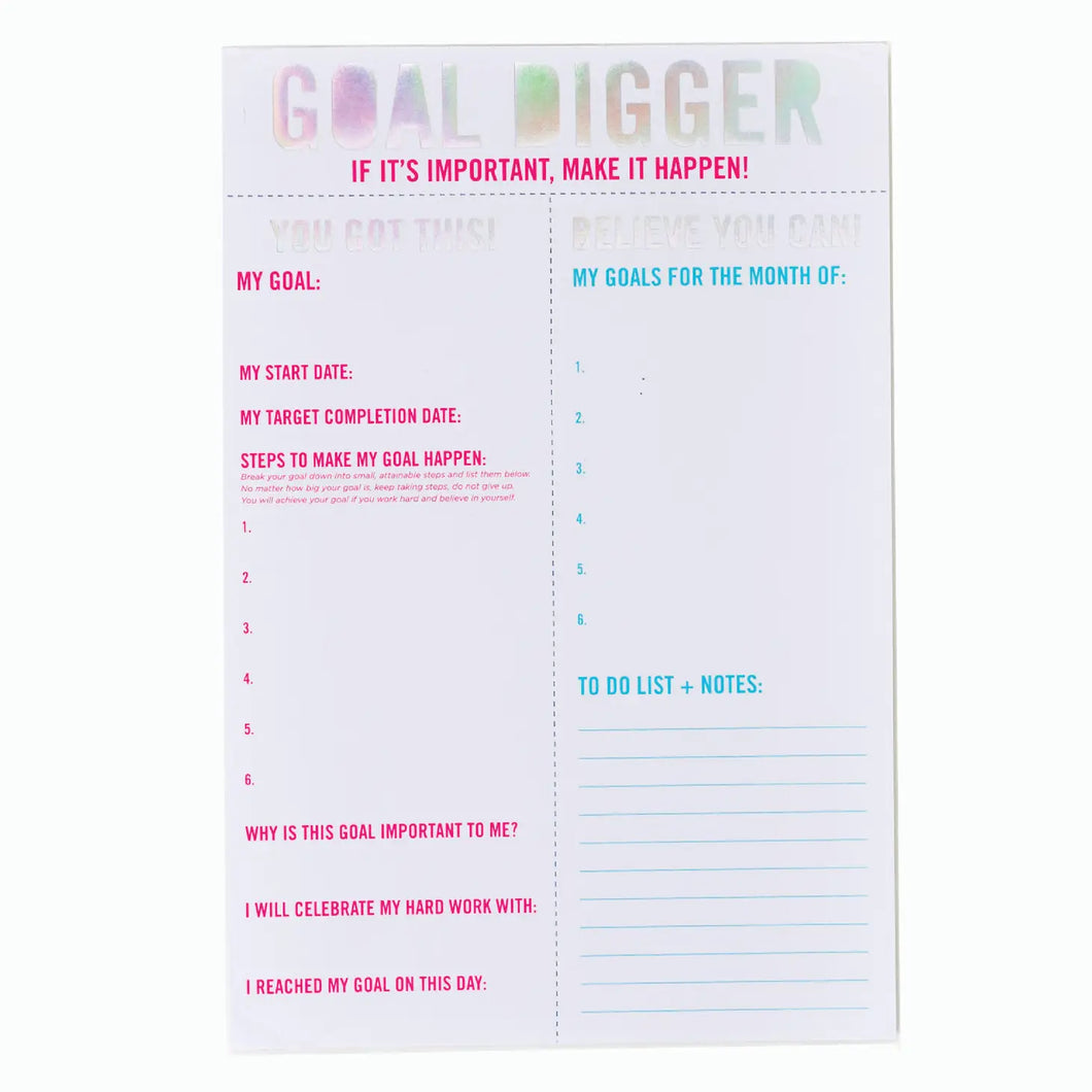 Goal Digger Goal Setting Notepad