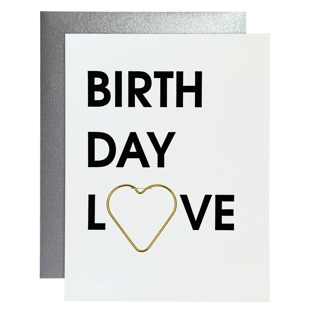 Birthday Love Paperclip Letterpress Card