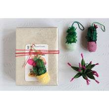 Load image into Gallery viewer, Embroidered Felt Cactus Pot Ornaments
