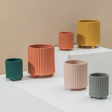 Load image into Gallery viewer, Rory Ribbed Matte Pot - Yellow
