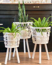 Load image into Gallery viewer, White Woven Bamboo Basket Stands
