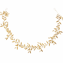 Load image into Gallery viewer, Amulet Garland with strung gold cut leaves 

