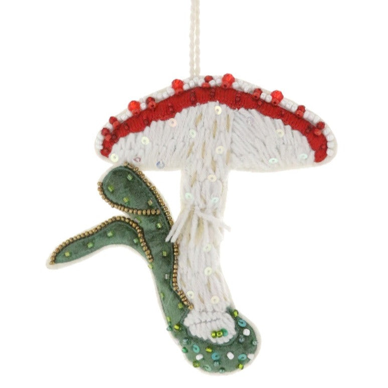 Beaded Amanita Mushroom Ornament