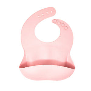 Dusty Rose Pink Reusable Silicone Bib for baby 