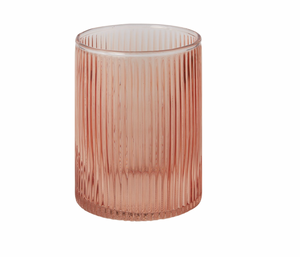 Bellini Vase created with a ribbed and tinted Rose colored Glass