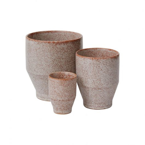 ceramic Pot with a neutral specked glaze 